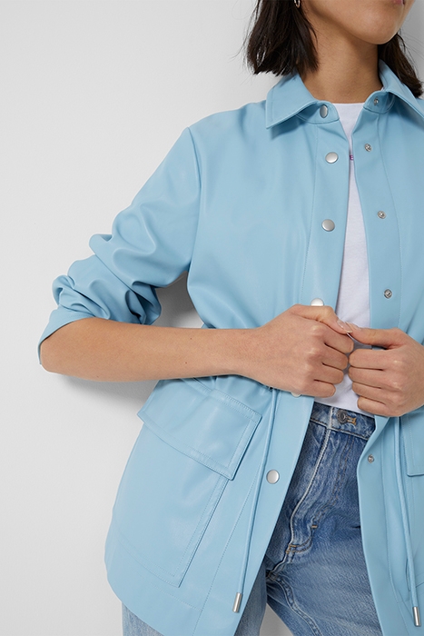 ETTA REC VEGAN LEATHER JACKET BLUE 3