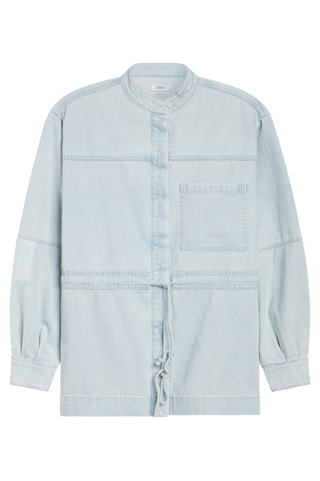 WOMEN DENIM PATCHWORK OVERSHIRT LIGHT BLUE 7