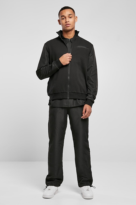 ORGANIC AND RECYCLED FABRIC MIX TRACK JACKET BLACK 4