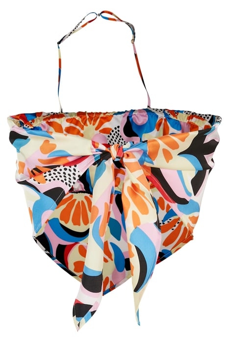 LADIES CROPPED AOP SATIN TRIANGLE TOP MAGICMANGOABSTRACT 7