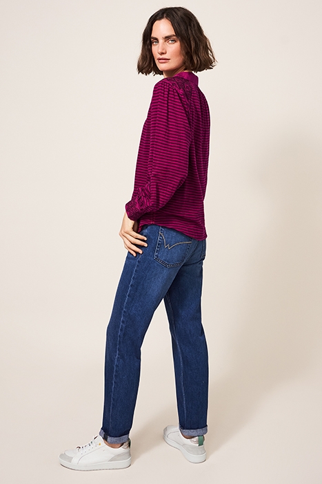 AGNES EMBROIDERED JERSEY SHIRT PINK MLT 3