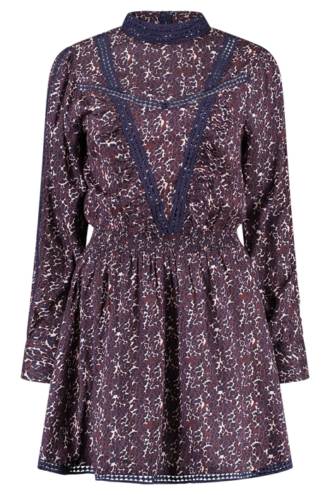 TAPE FLOWER DRESS DARK BROWN 1