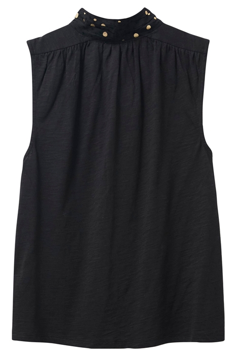 MIRRIE SLEEVELESS MIX TOP BLACK PRINT 4