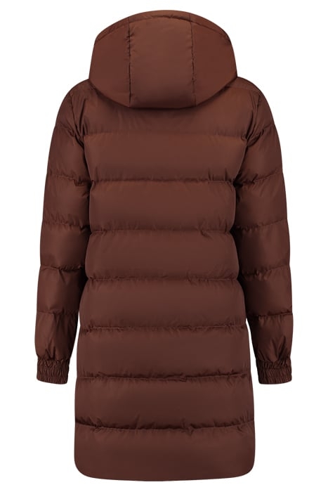 ALLI PUFFER COAT DARK BROWN 2