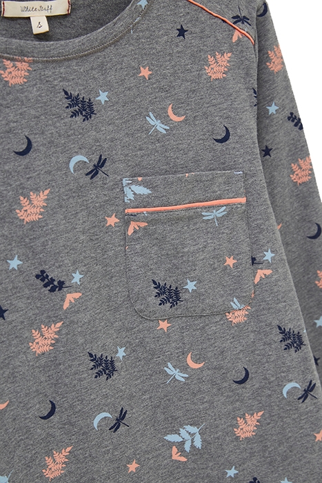 SELENA ORGANIC JERSEY PJ TOP GREY MULTI 4