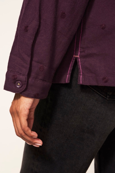 EMILIA ORGANIC COTTON SHIRT PLUM MLT 2