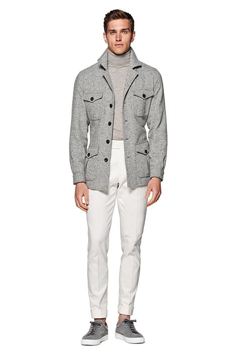 LIGHT GREY BELTED SAFARI JACKET 3