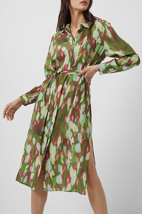INNES DELPHINE SHIRT DRESS ALGAE GREEN MULTI 1