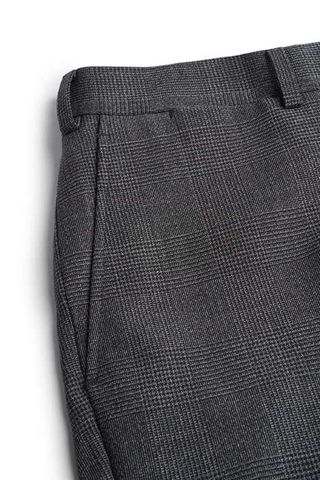 DARK GREY CHECKED BRESCIA TROUSERS 5