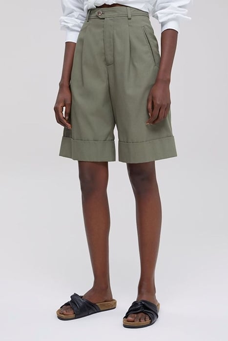 WOMEN SHORTS WITH TURN-UP DRIED BASIL 1