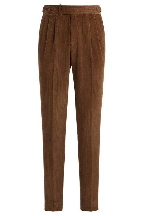 MID BROWN PLEATED BRADDON TROUSERS 6