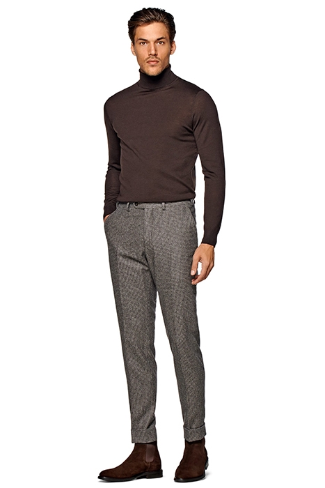 TAUPE HOUNDSTOOTH SOHO TROUSERS 4