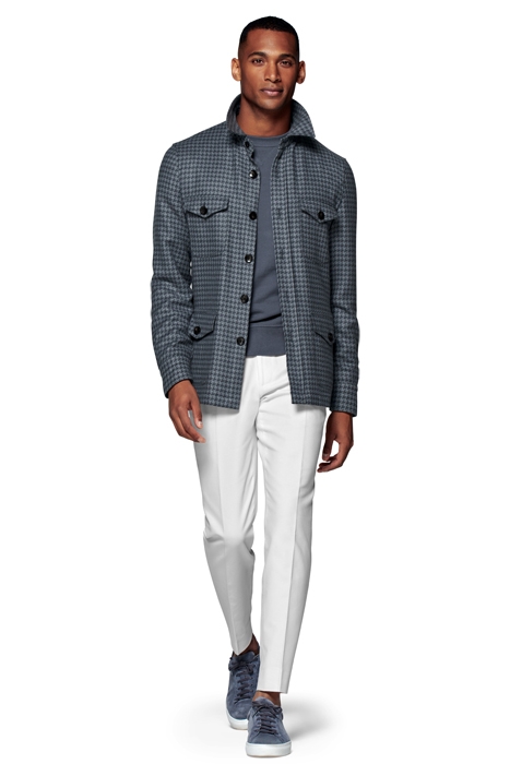 MID BLUE HOUNDSTOOTH SHIRT-JACKET 3