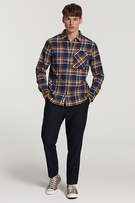 MEN CHECK SHIRT LUKE GINGERBREAD BROWN 4