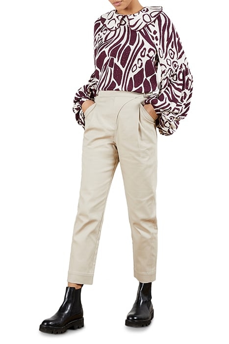 ALAIINA TAPERED TROUSER WITH TOP STITCH DETAIL STONE 3