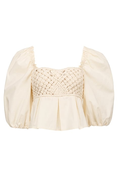 VIGONE TOP POPELINE CON INTREC BEIGE/CREAM 6