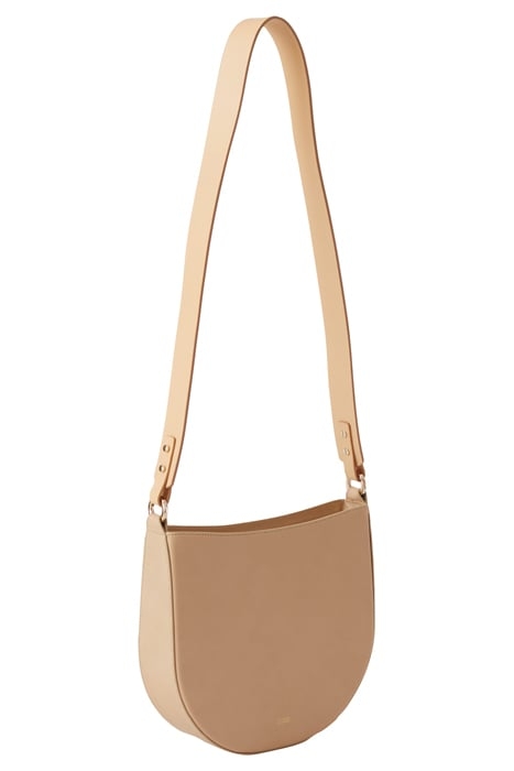 HALF ROUND BAG GRAIN BEIGE 2