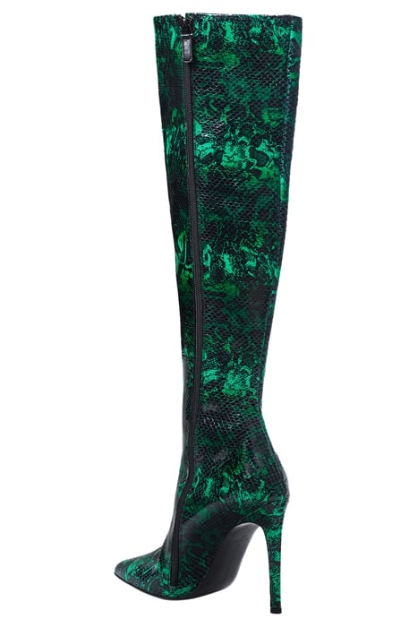 SNAKE-PRINT KNEE-HIGH BOOTS SNAKE PRINT GREEN 3