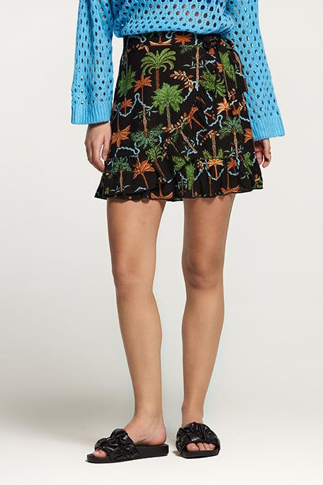 VALENCIA SKIRT JAIPUR PALM BLACK 1