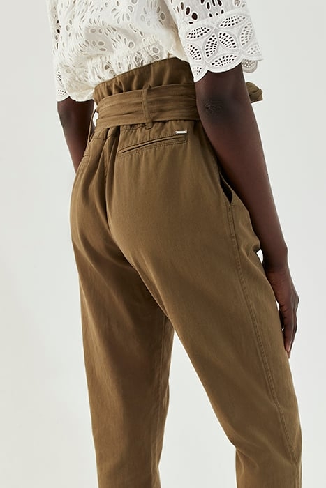 KHAKI HIGH-WAIST BOOTCUT TROUSERS 4