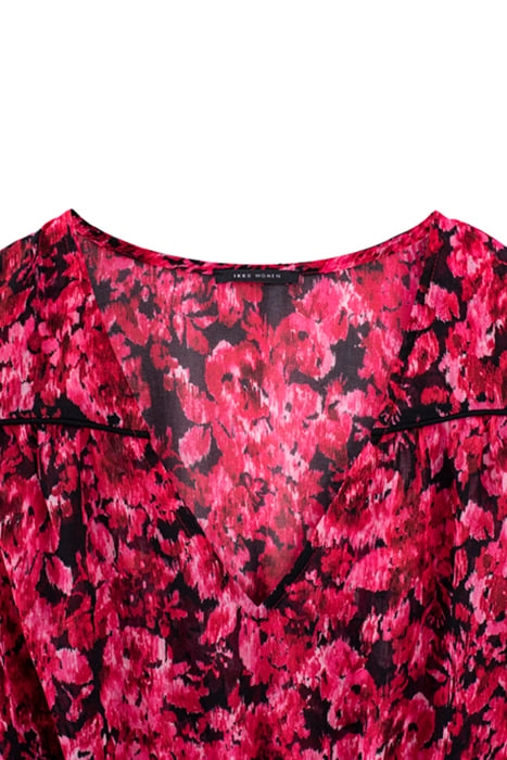 PINK FLORAL PRINT RECYCLED VOILE MIDI DRESS 2