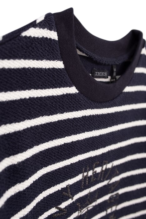 GIRLS’ NAVY STRIPED, EMBROIDERED SAILOR DRESS OFF-WHITE 5