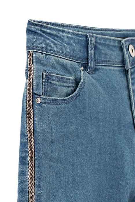 GIRLS’ VINTAGE BLUE SLIM JEANS WITH SIDE BANDS BLUE VINTAGE 3