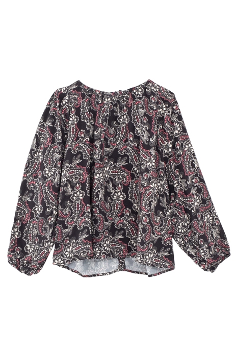 GIRLS’ BLACK PAISLEY PRINT BLOUSE BLACK 1