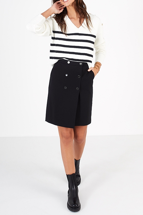 BLACK DOUBLE-BREASTED SHORT SKIRT 3