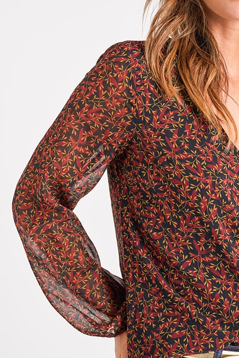 BLACK LEAF PRINT BLOUSE 5