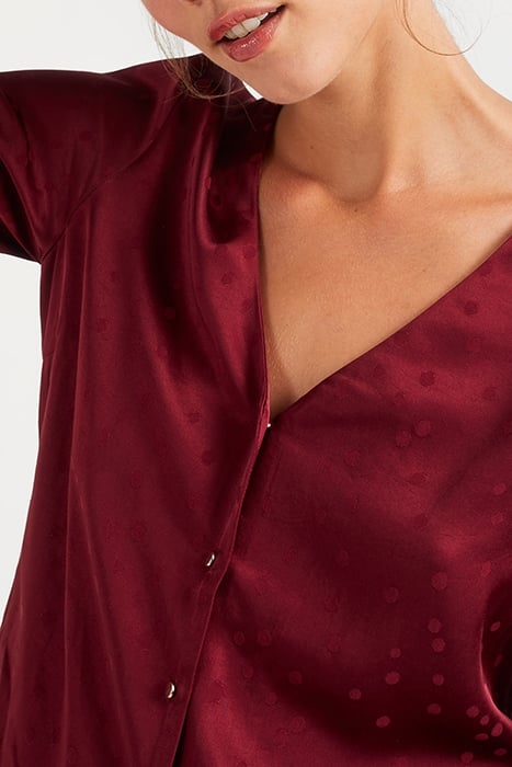 BURNT EARTH JACQUARD POLKA DOT MOTIF BLOUSE 4