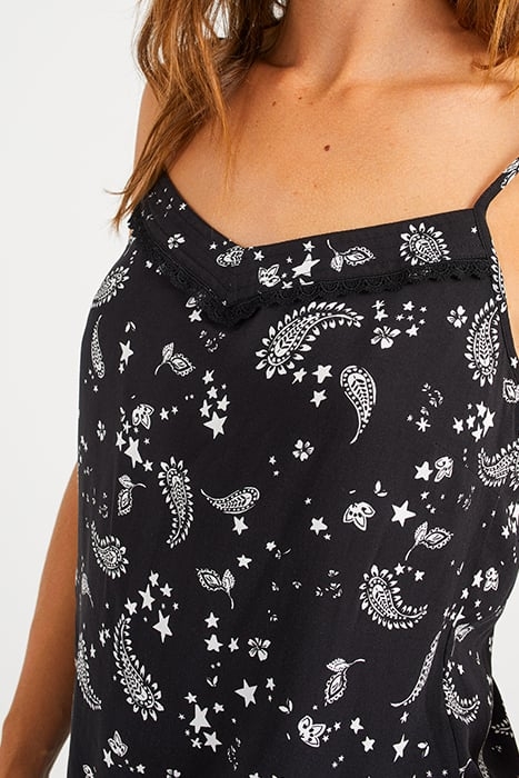 BLACK PAISLEY PRINT LINGERIE-STYLE TOP 4