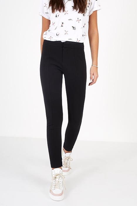 BLACK TREGGINGS WITH RIBBED WAISTBAND 1