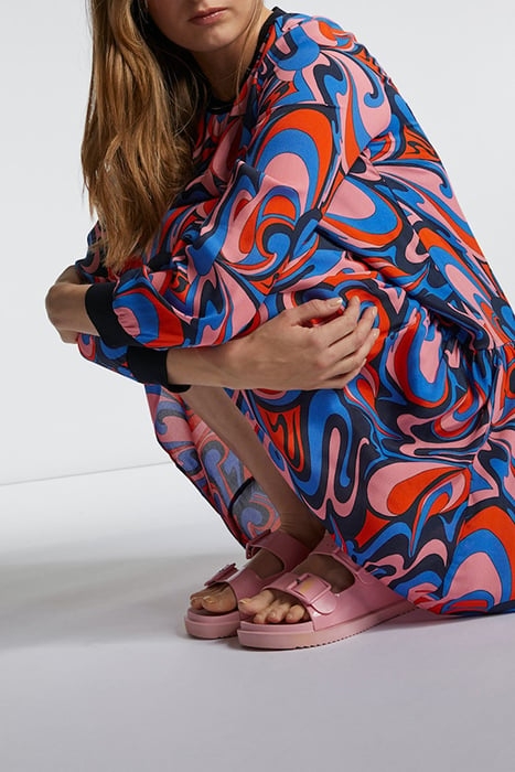 PRINTED DRESS WITH KNIT DETAILS ECOVERO MIDNIGHT BLUE 4