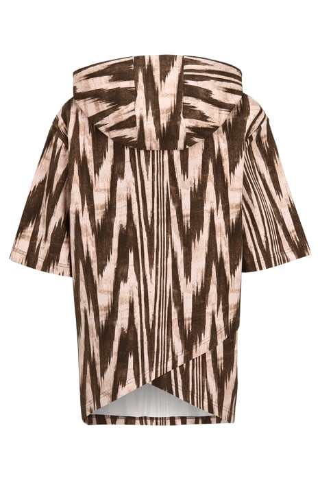 CORCIANO OVERSIZED HOODY BROWN ABSTRACT ETNO AOP 2