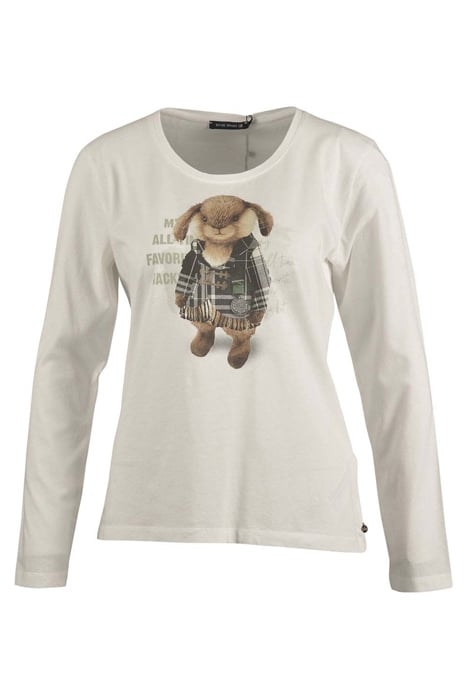 CREW NECK TEE LS + DECO WHITE 1