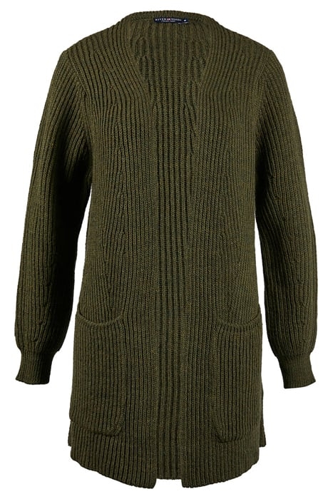 V-NECK LONG CARDI LS GREEN 1