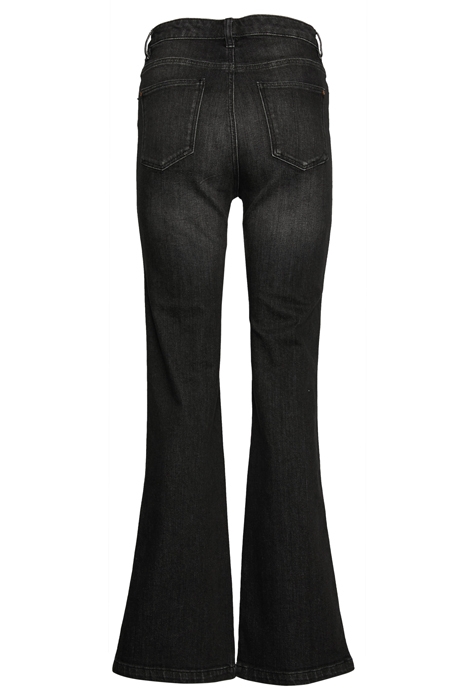 MID HIGH WAIST FLAIR LEG LONG BLACK 2