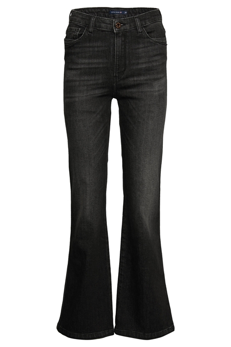 MID HIGH WAIST FLAIR LEG LONG BLACK 1