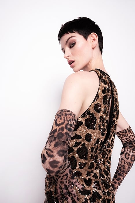 AROMATICO ABITO PAILLETTES MAC MULTI BEIGE/BLACK 5