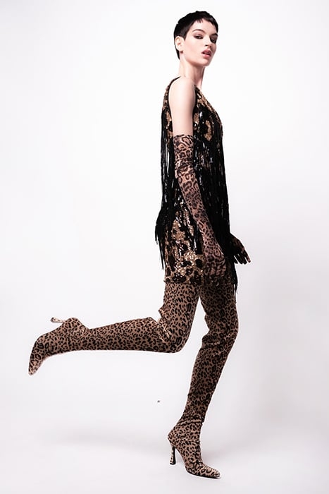 LONGAN 1 ABITO PAILLETTES MACU MULTI BEIGE/BLACK 2