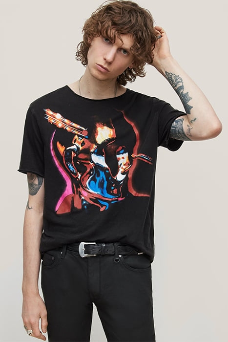 SS RAW EDGE TEE VINTAGE WASH - JUDAS PRIEST STAINE BLACK 1