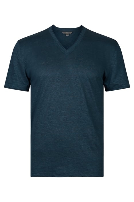 WOOSTER SLIM FIT SS LINEN V-NECK COSMOS BLUE 4
