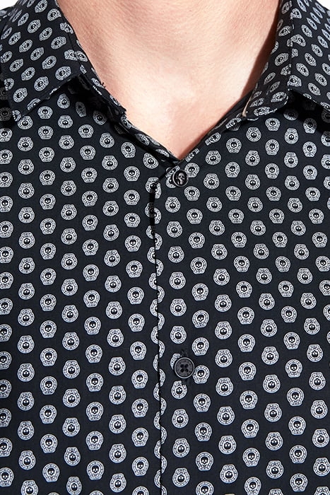 BLACK SKULL MOTIF SLIM SHIRT 4