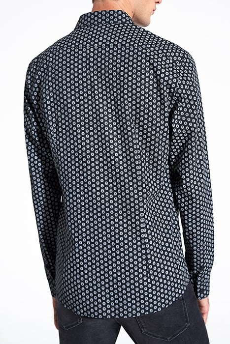 BLACK SKULL MOTIF SLIM SHIRT 2