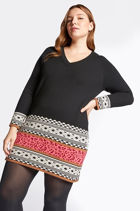 SWEATER WITH JACQUARD DESIGNS BLACK 5