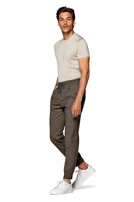 MID BROWN DRAWSTRING AMES TROUSERS 4