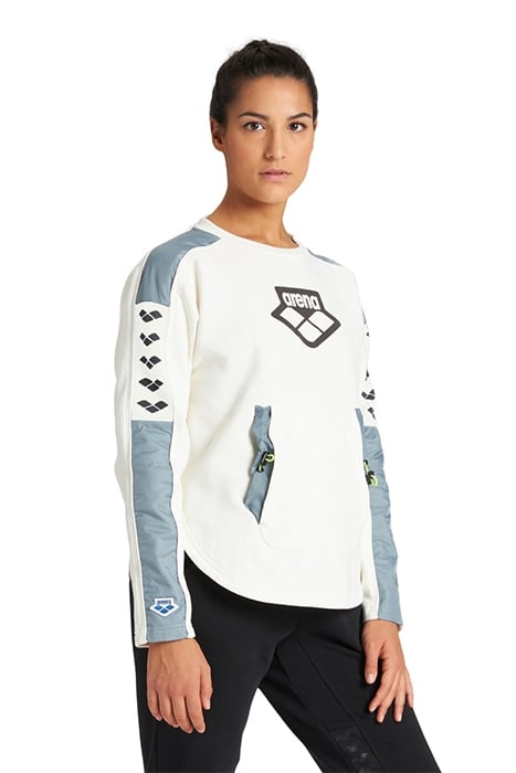 W SWEAT CREW NECK TEAM MOON WHITE STONE GREY 2