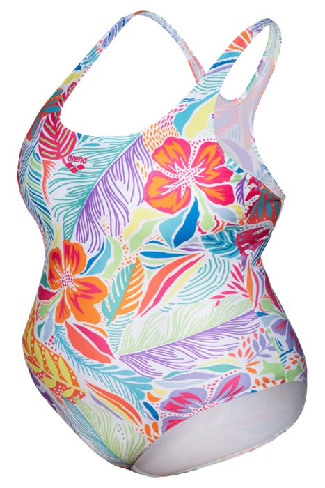 WOMEN'S SWIMSUIT SWIM PRO BACK ALLOVER P WHITE MULTI 7