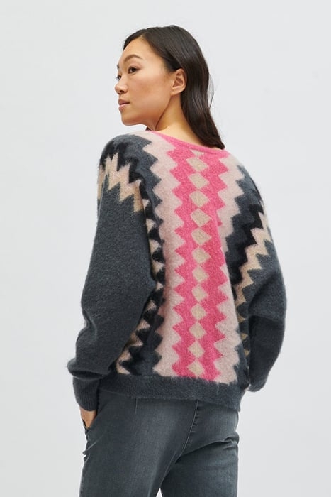 V-PULLOVER MIT 70´S-PRINT MULTI 2